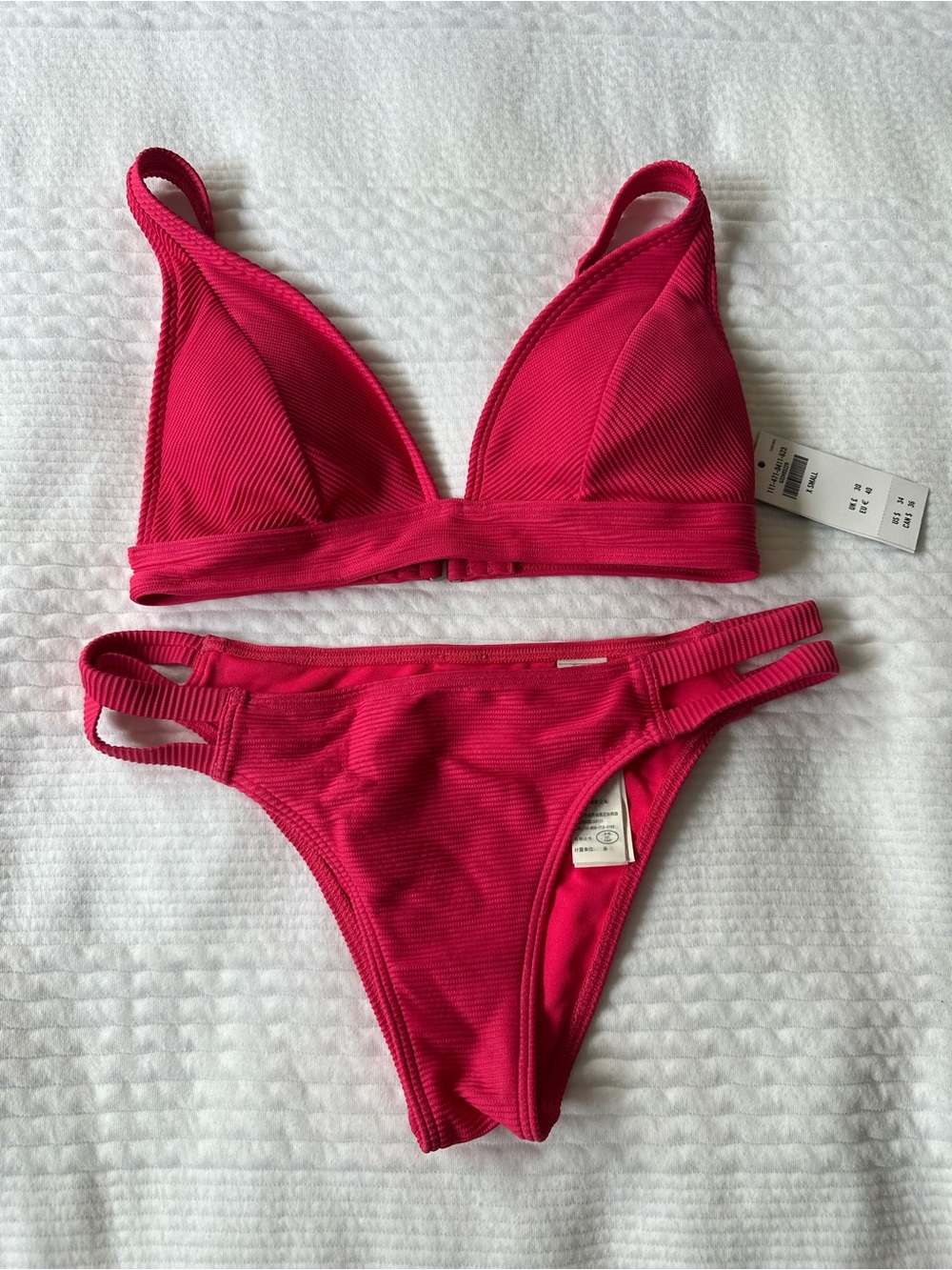 Abercrombie Hot Pink Women's Ribbed Bikini